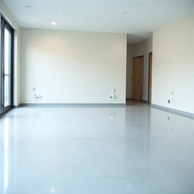 Cleaned construction site with clear floors and minimal dust