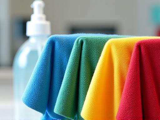 Variety of color-coded microfiber cloths