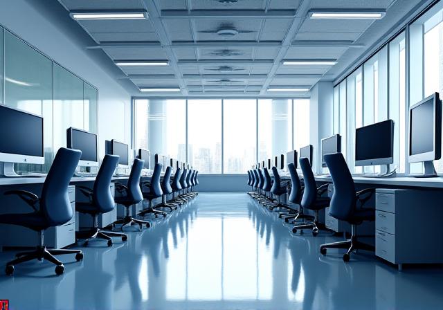 Modern office space with gleaming floors