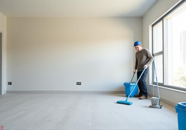 Construction site after dust and debris removal